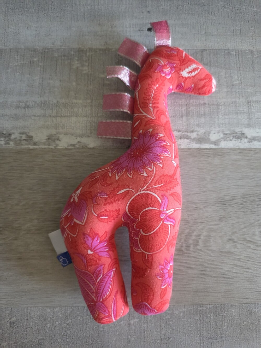 Pink Baby Giraffe 11" Plush Stuffed Animal Toy Floral Lovey Ribbons Plushie b193